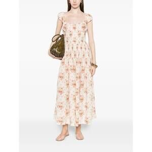 NEW DÔEN quinette midi dress in ivory lantana floral